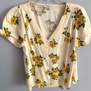 Adored Vintage Button Down Floral Top